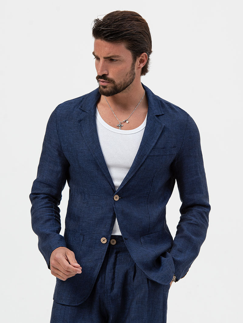 Men's Navy Blazer with Regular Fit