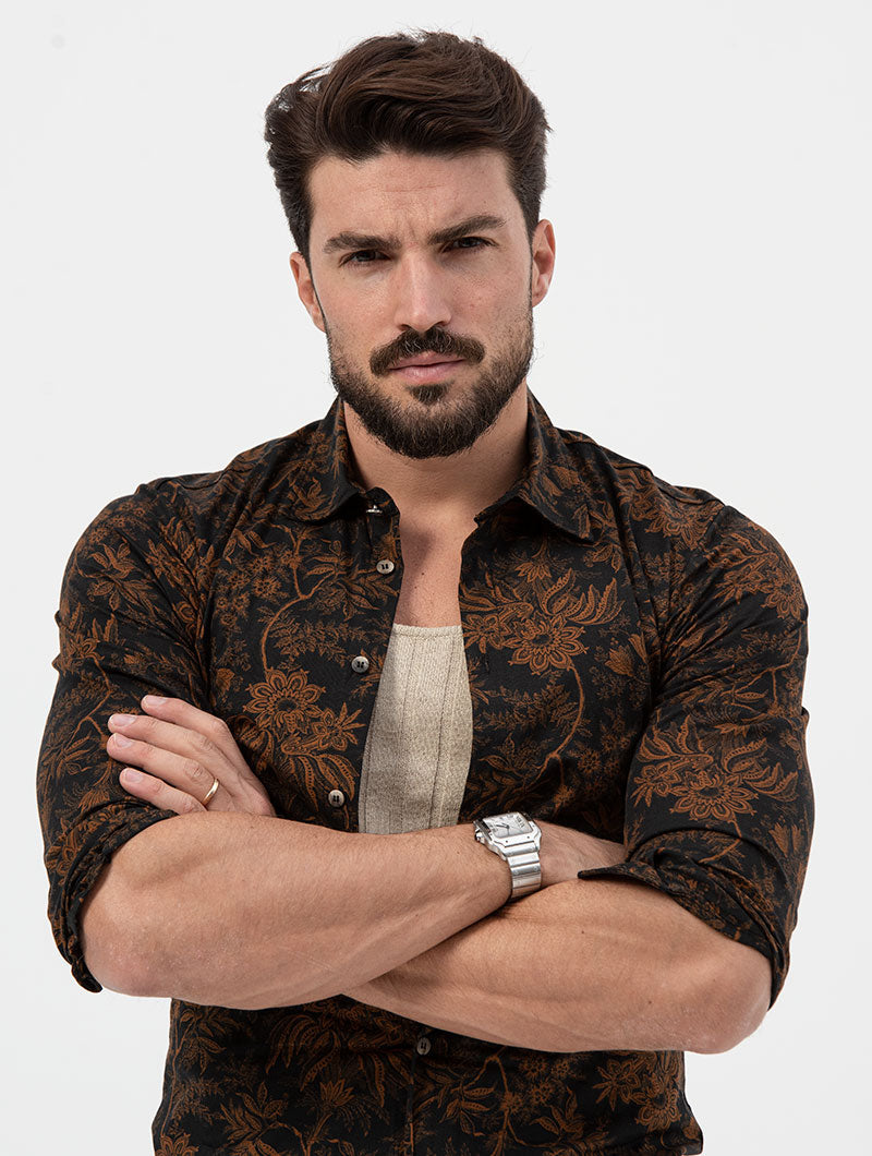 Men's Regular Fit Shirt Floral Print