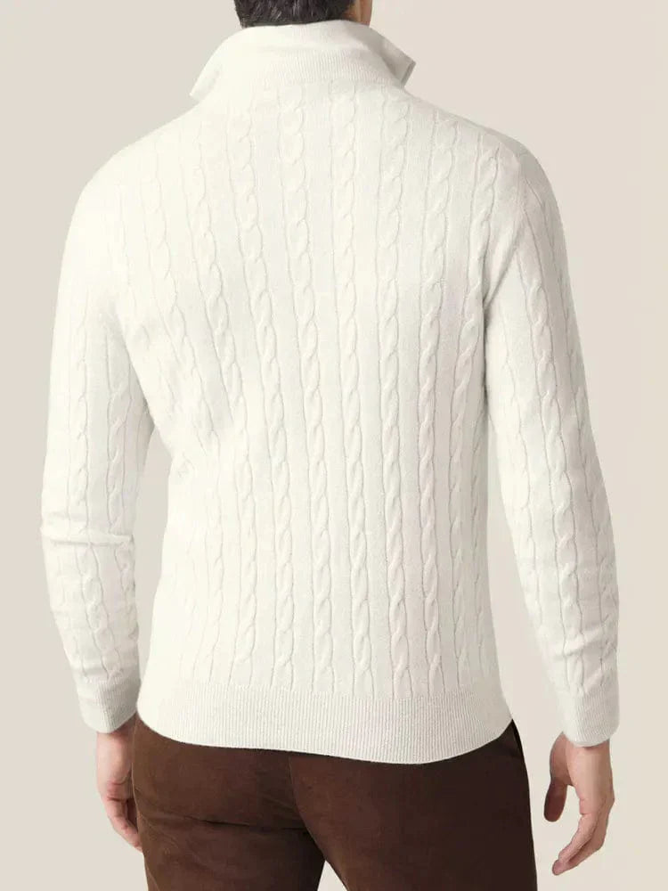 Men's Cable Knit Zip Jumper
