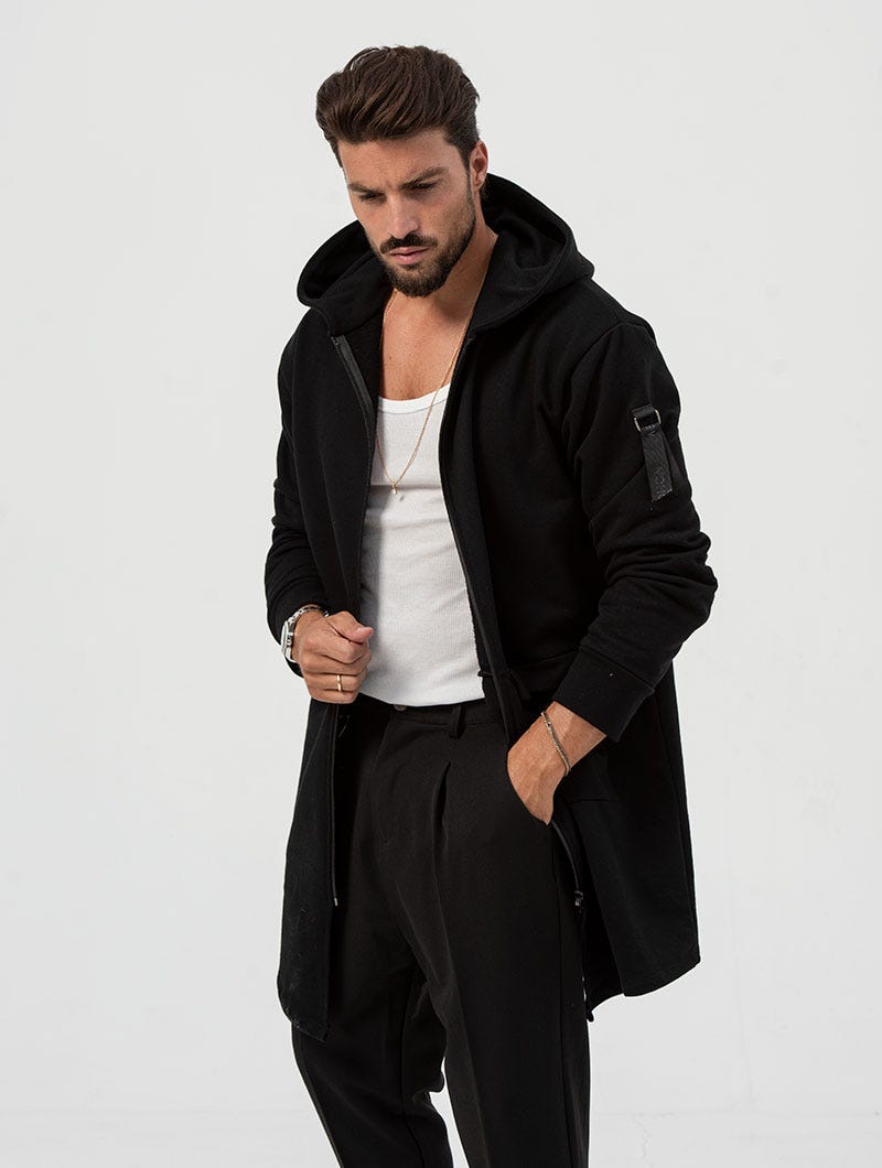 Men's Hoodie with Asymmetrical Zip