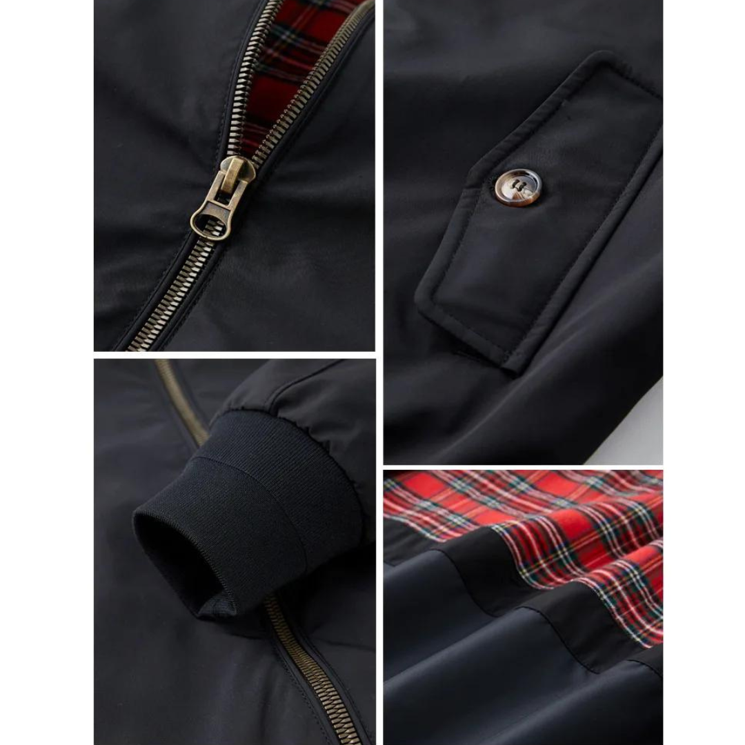 Men's Harrington Jacket with Tartan Lining