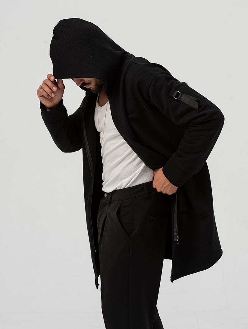 Men's Hoodie with Asymmetrical Zip