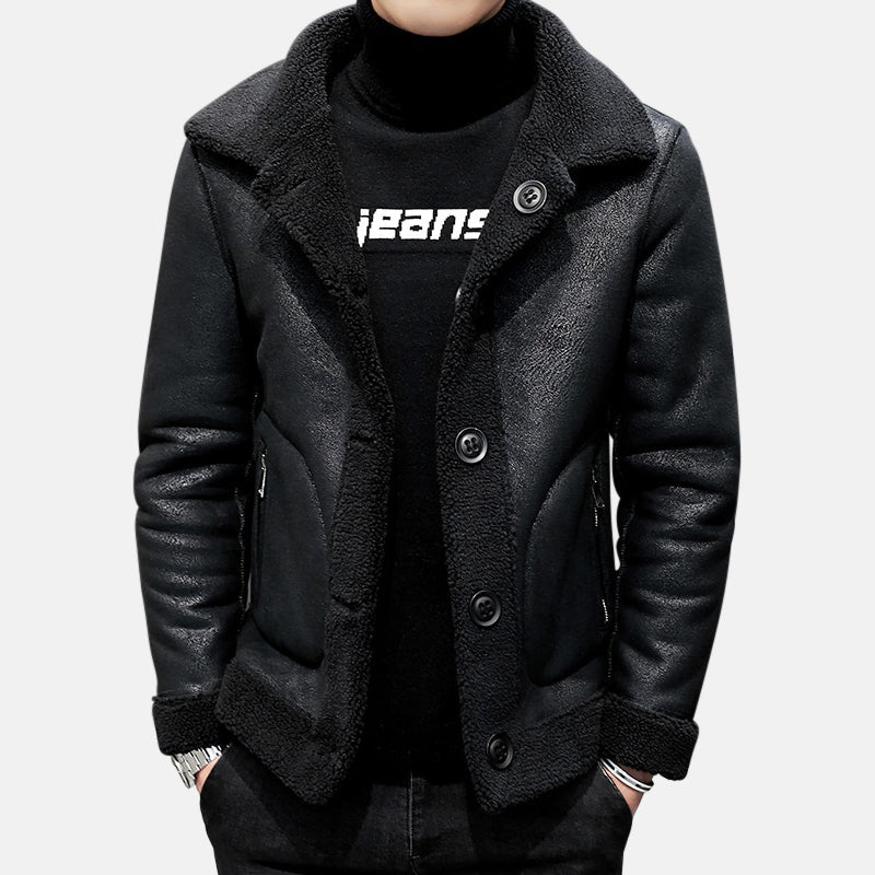 Men's Coat with Warm Collar