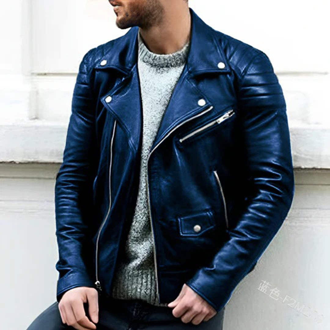 Men's Leather Biker Jacket Urban Edge