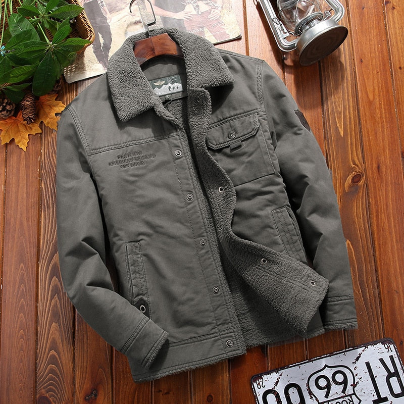 Men's Denim Jacket with Fleece Lining