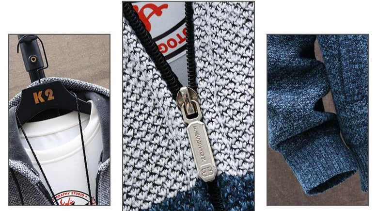 Men's Hoodie Patchwork Jacket