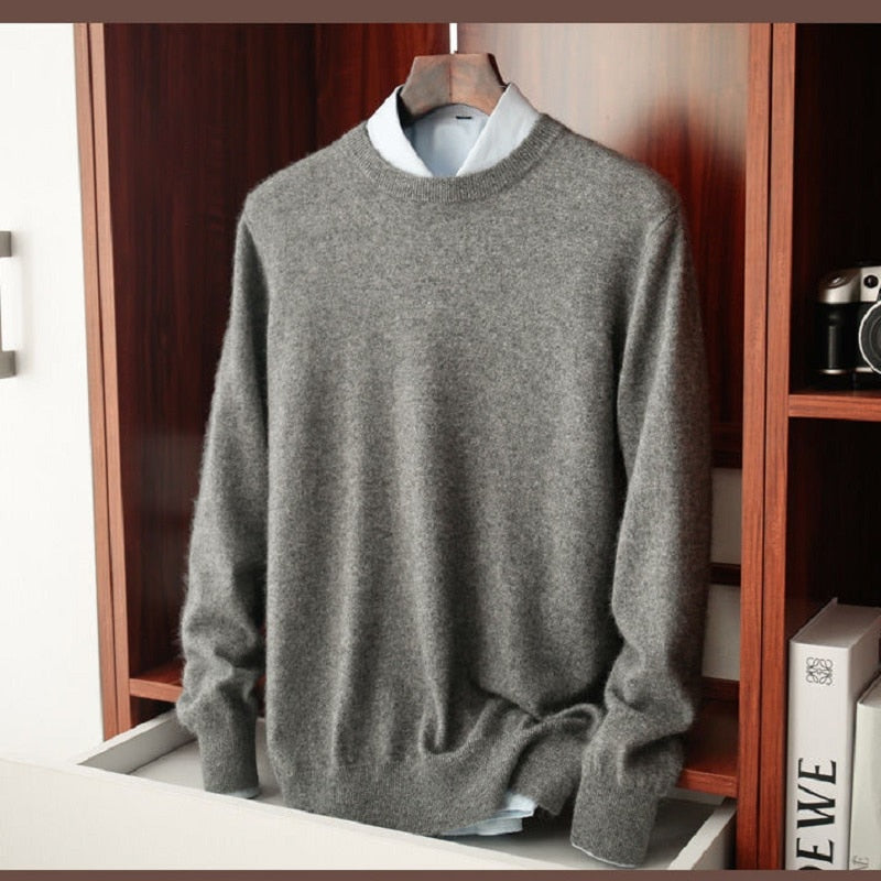 Men's Knitted Jumper with Round Neck