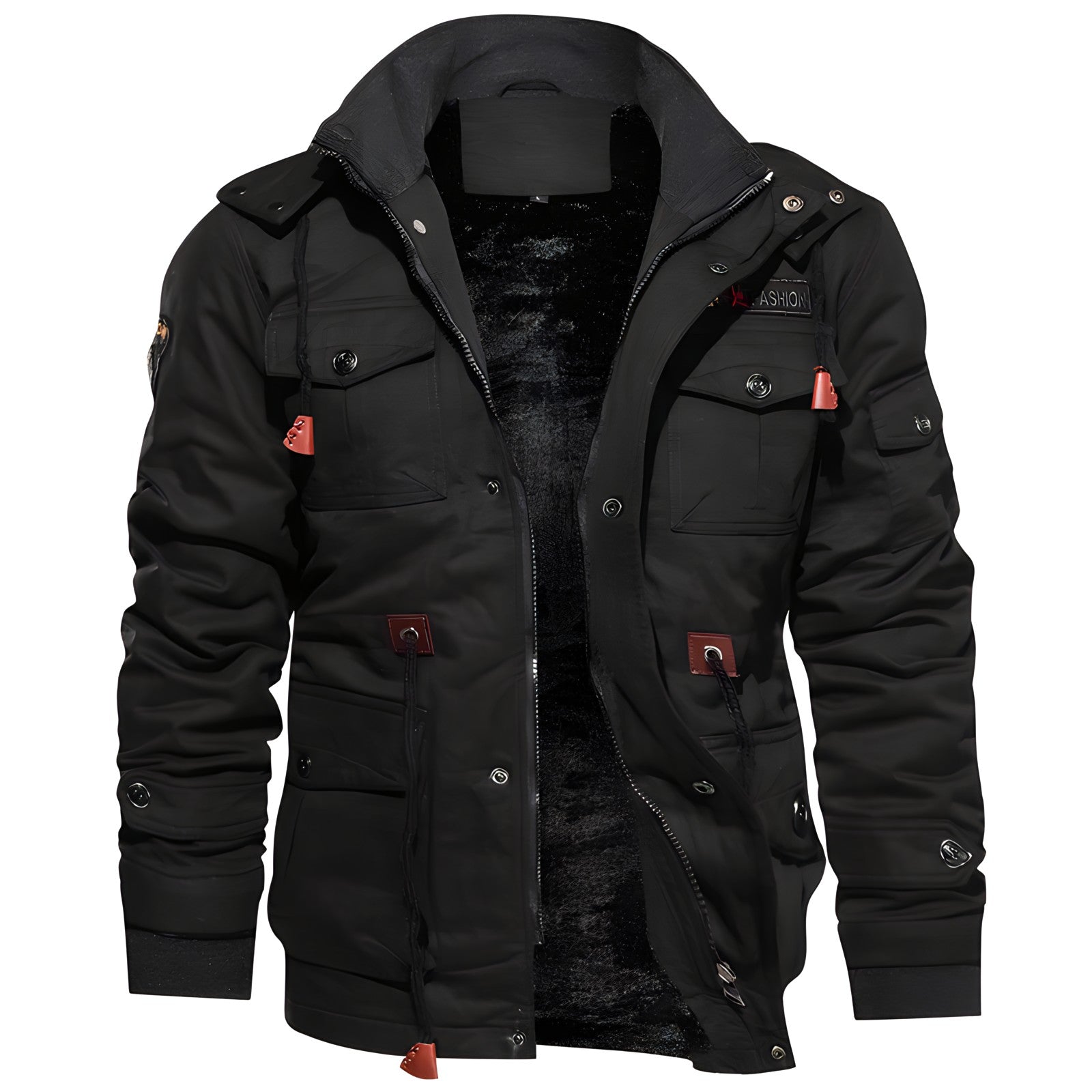 Men's Fleece-Lined Jacket with Hood