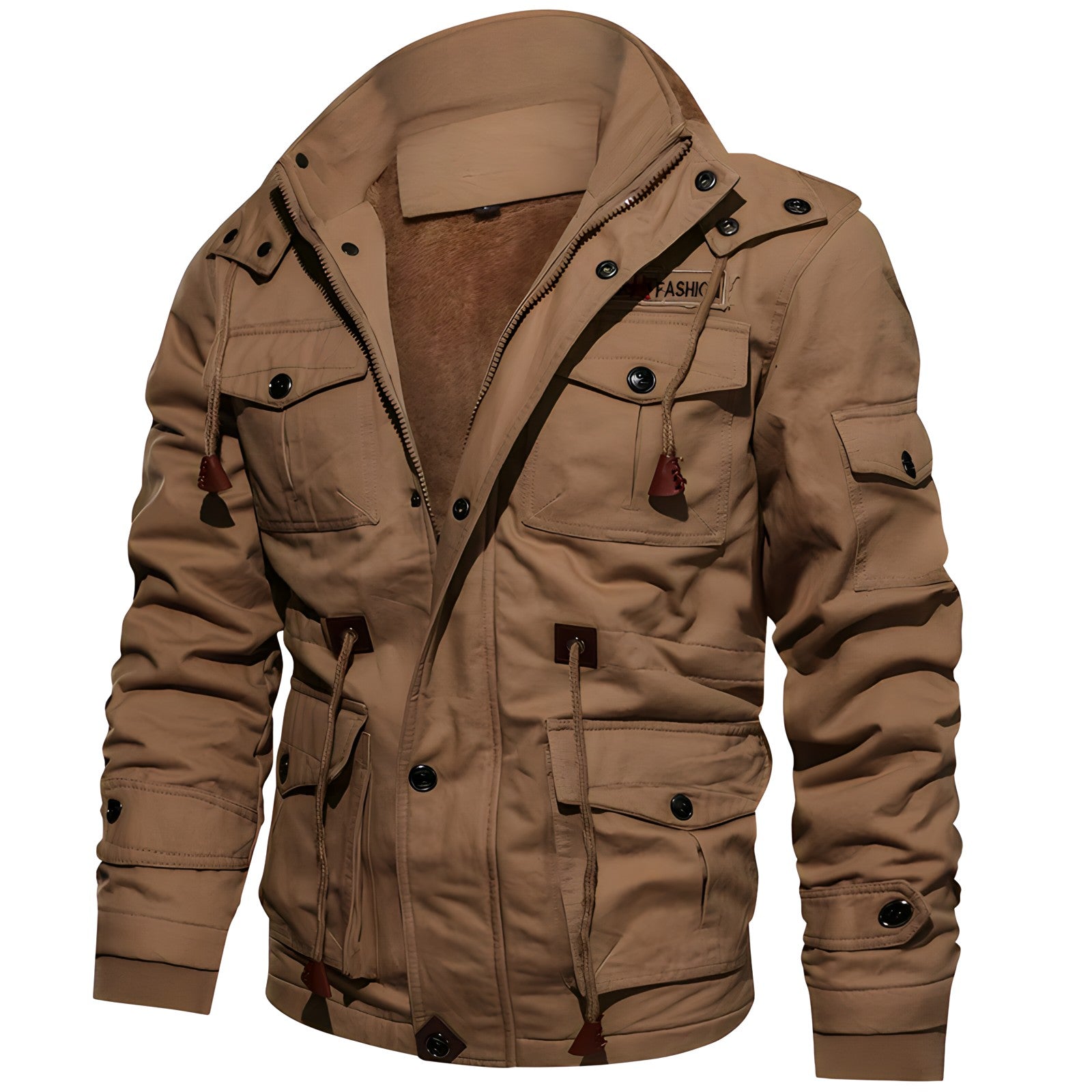 Men's Fleece-Lined Jacket with Hood
