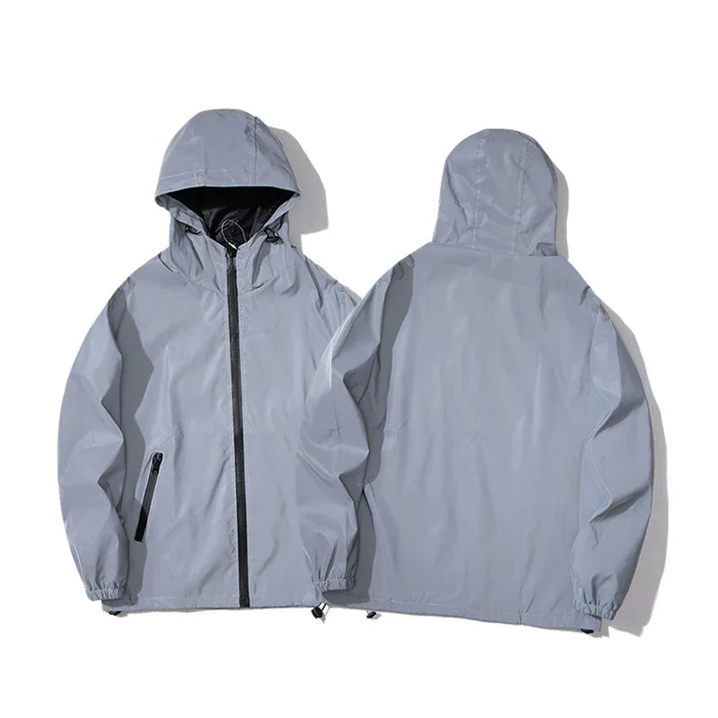 Men's Hooded Windbreaker Reflective Modern