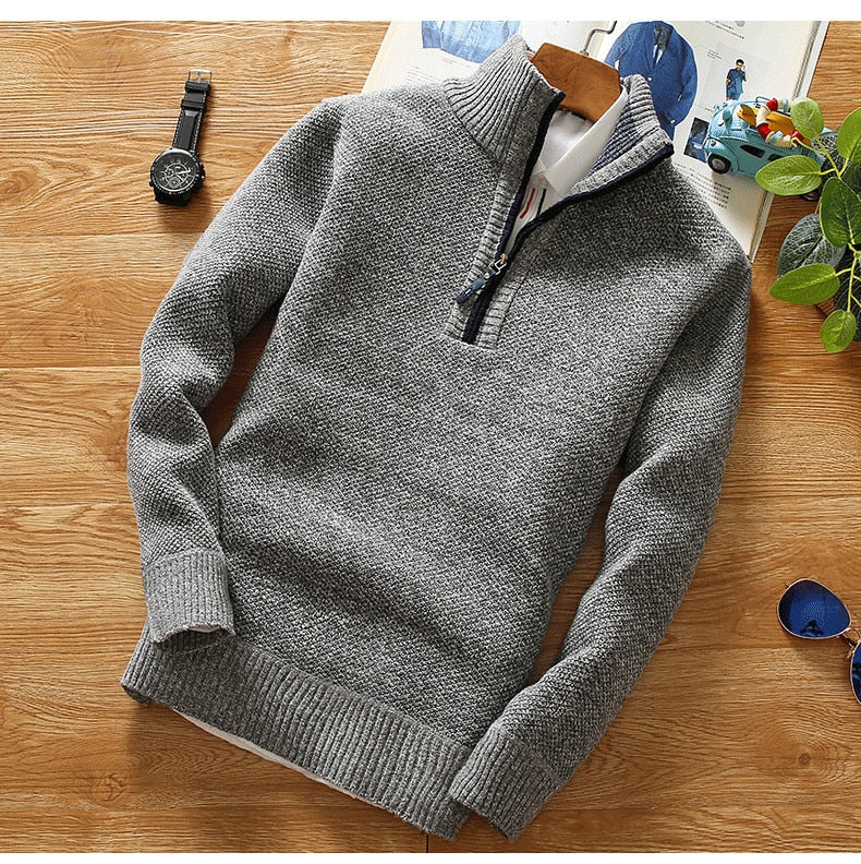 Men's Half-Zip Sweater with Timeless Look