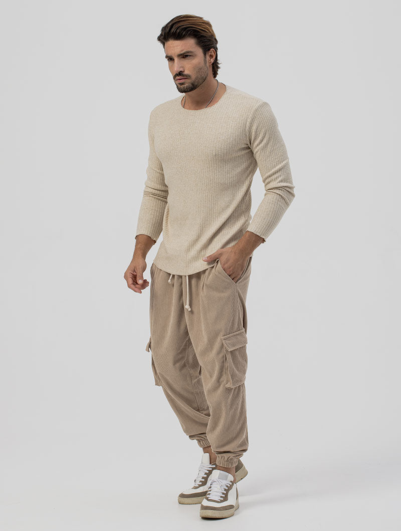 Men's Ribbed Sweater Subtle Detail