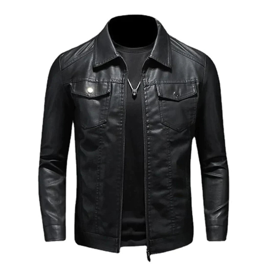 Men's Leather Jacket Modern and Versatile