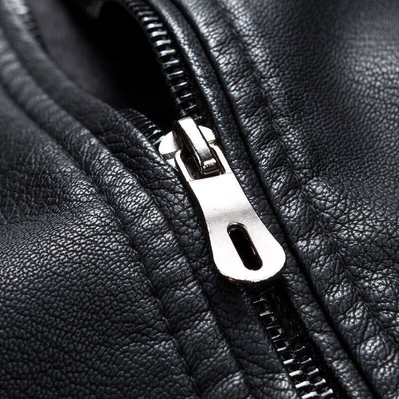 Men's Winter Leather Jacket Casual Style