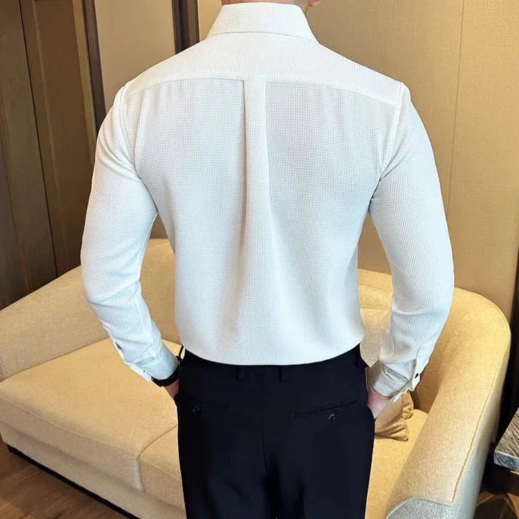 Men's Long Sleeve Shirt with Classic Collar