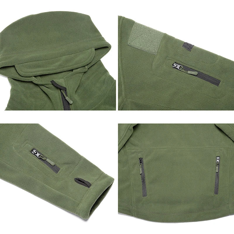 Men's Fleece Jacket with Tactical Design