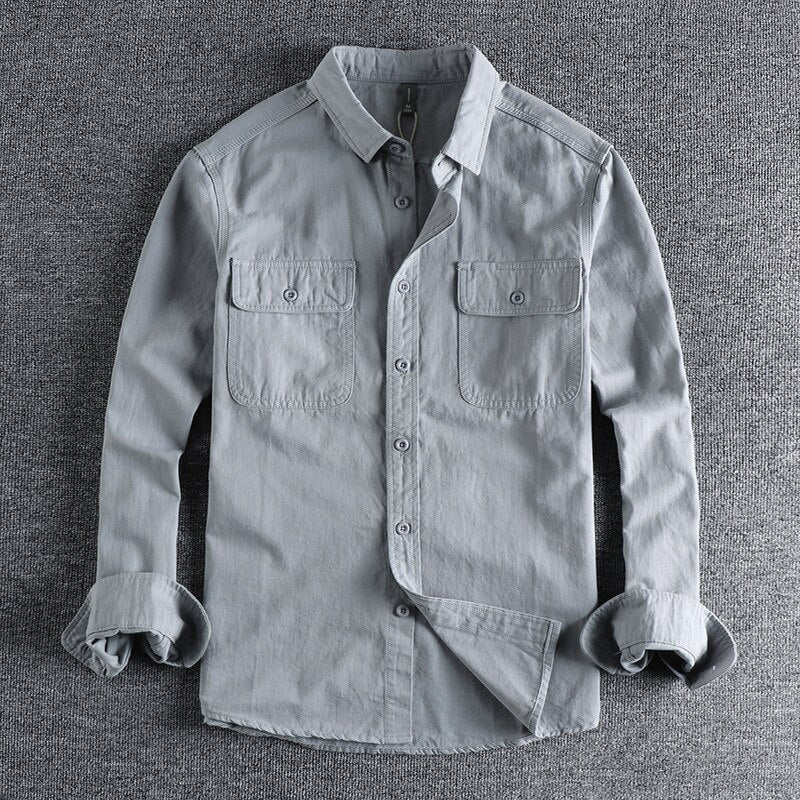 Men's Cotton and Linen Shirt with Elegant Style