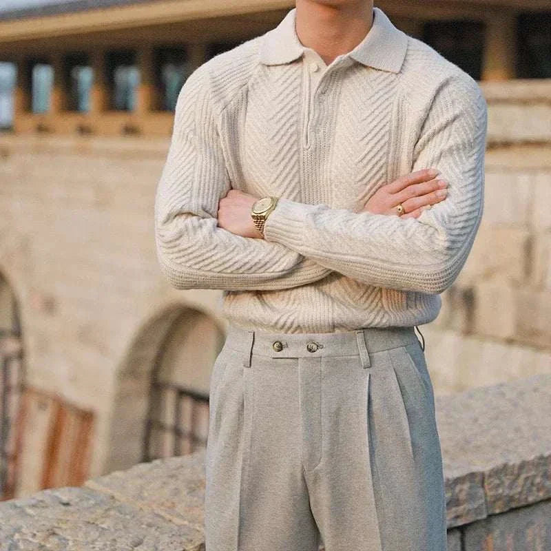 Men's Lapel Sweater in Autumn Style