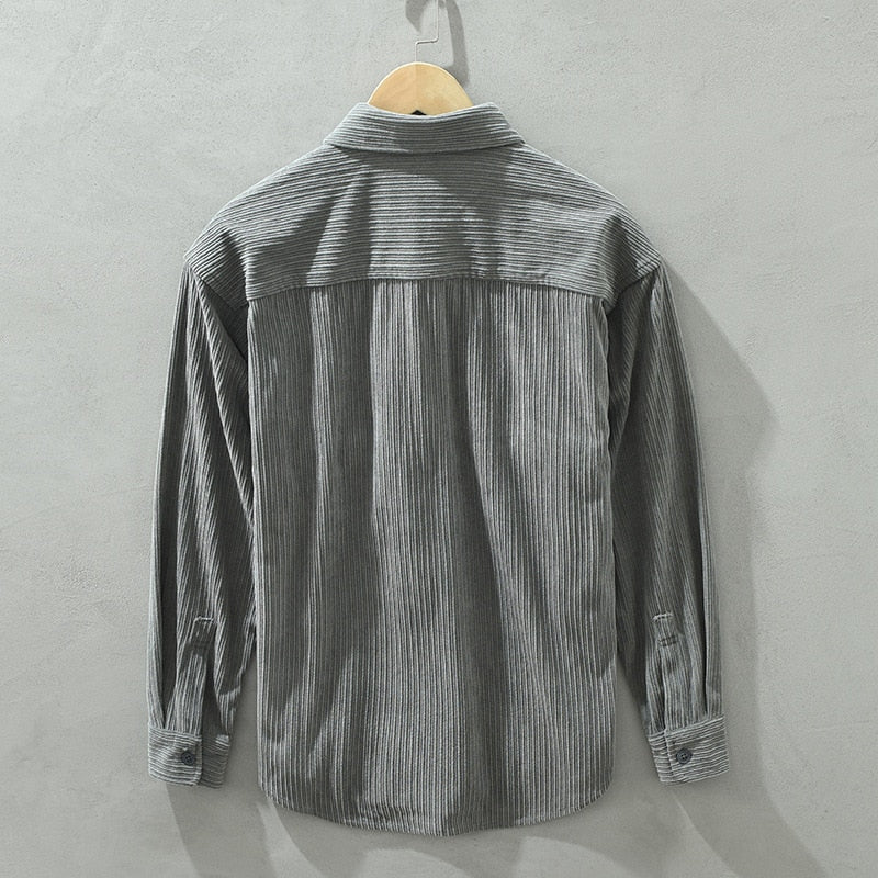 Men's Corduroy Shirt with Classic Collar