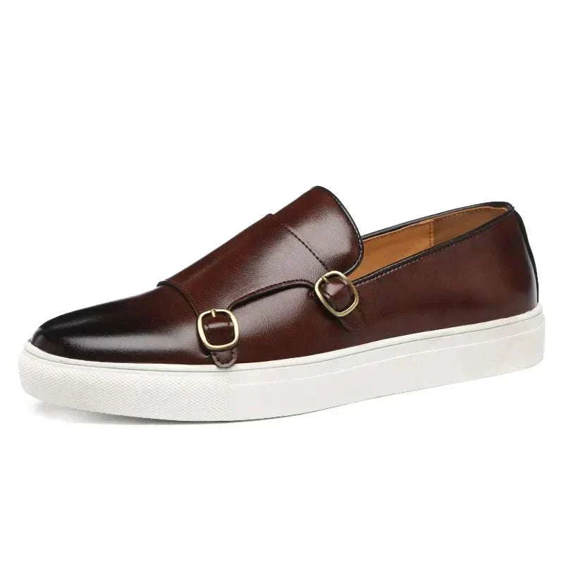 Men's Monk Loafers with Elastic Inserts