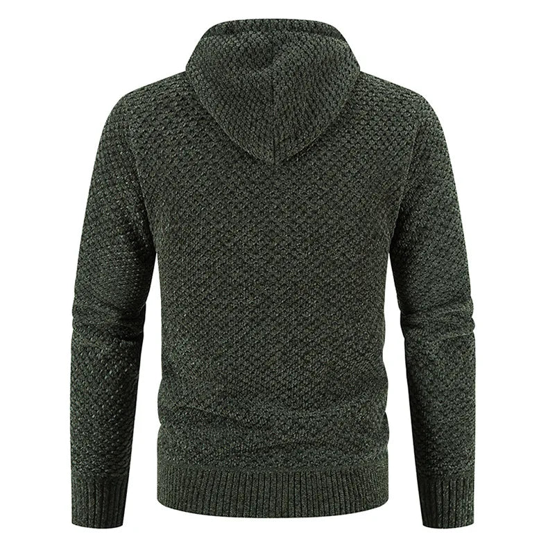 Men's Knitted Cardigan with Fleece Lining