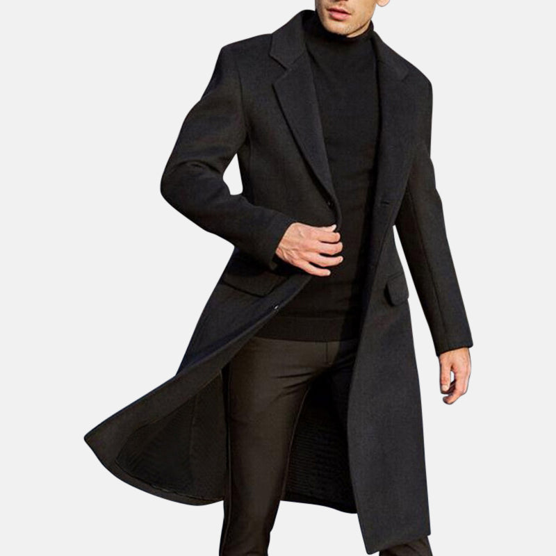 Men's Extra Long Coat Elegant Style