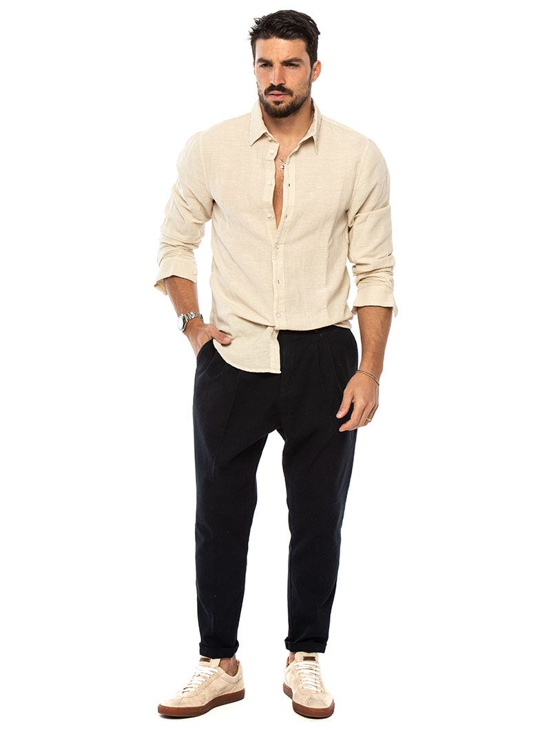 Men's Slim Fit Linen Shirt Timeless