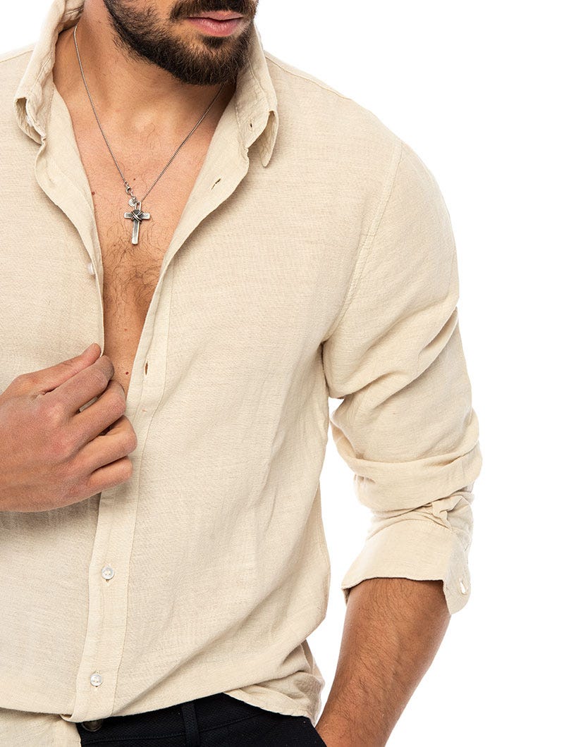 Men's Slim Fit Linen Shirt Timeless