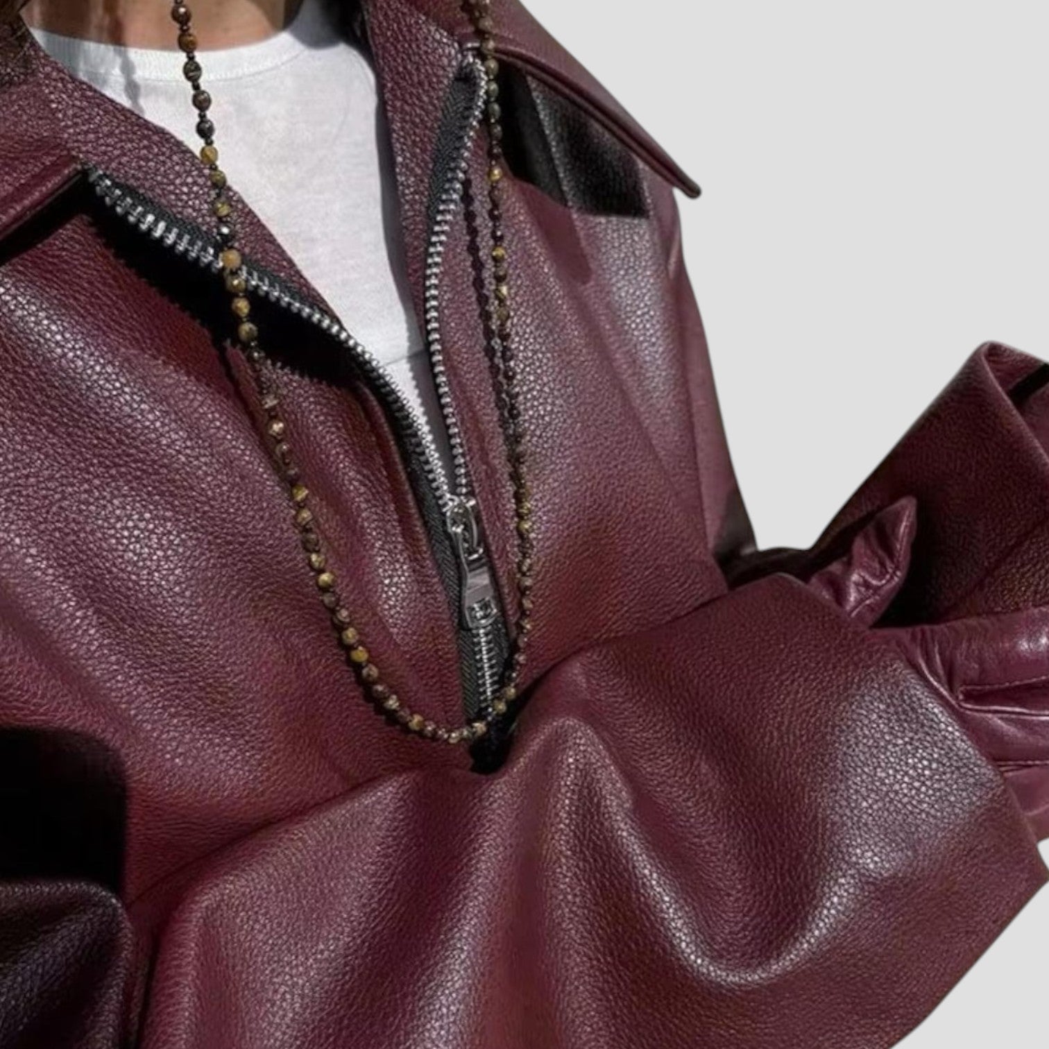 Zorielle™ - Stylish Oxblood Shine Jacket