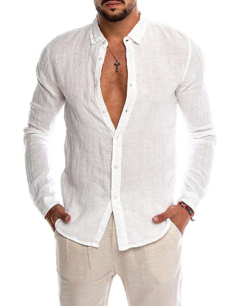 Men's Slim Fit Linen Shirt Timeless