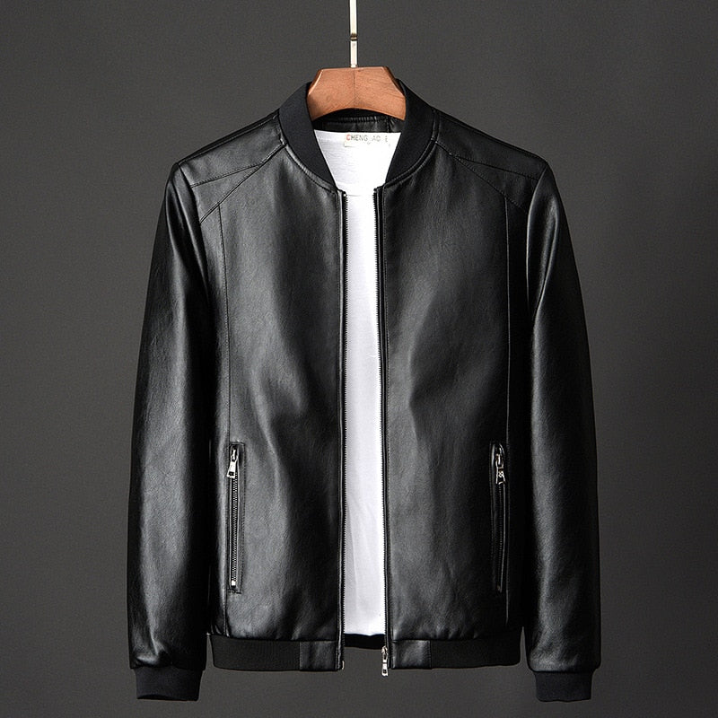 Men's Leather Baseball Jacket Stylish