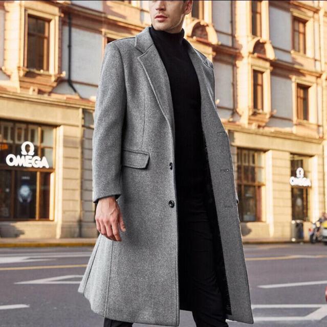 Men's Extra Long Coat Elegant Style