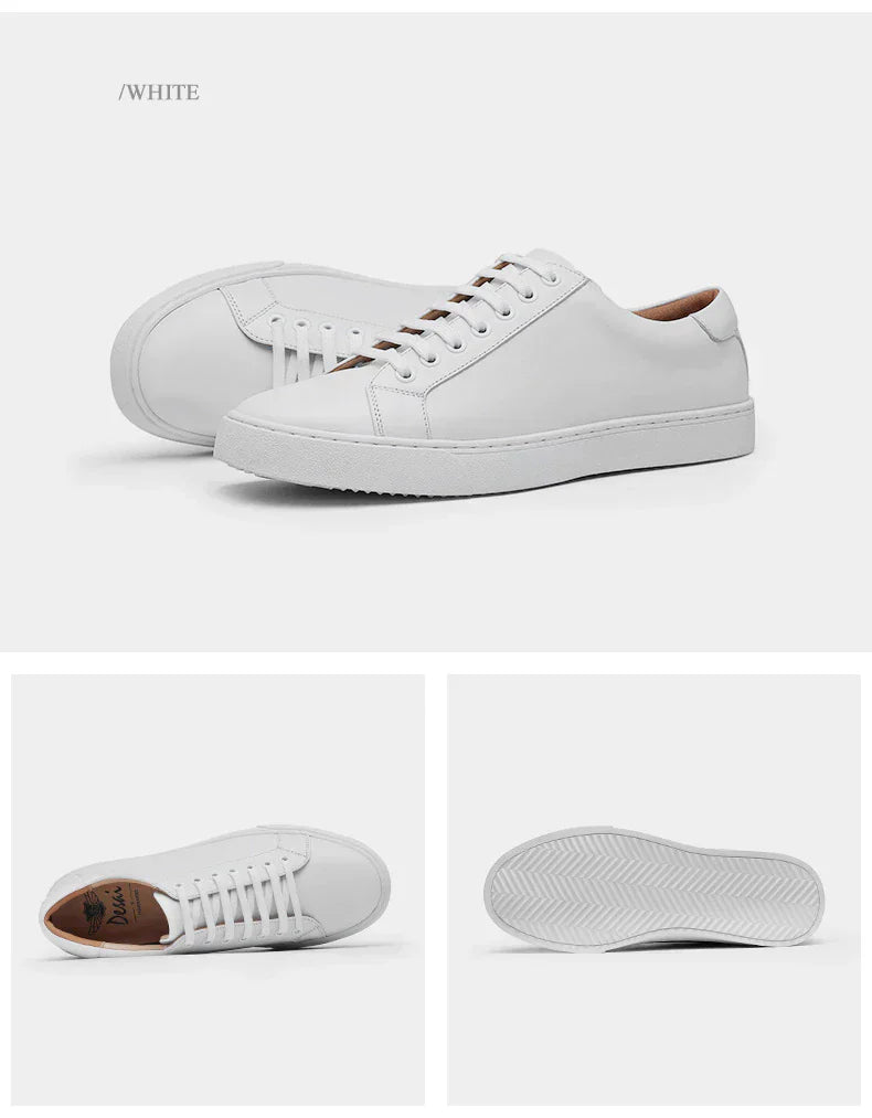 Men's Leather White Shoes